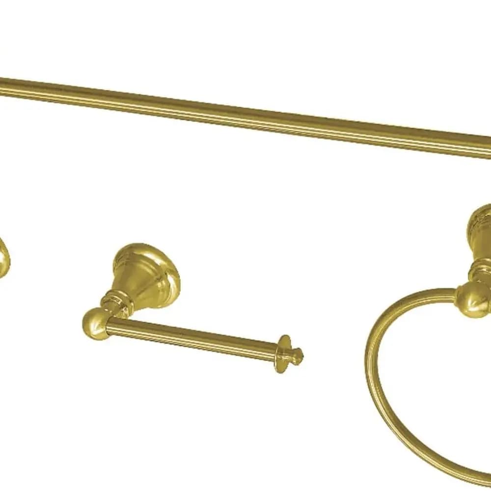 Set da 4 portasciugamani da 18 pezzi in ottone spazzolato - Accessori da bagno classici americani