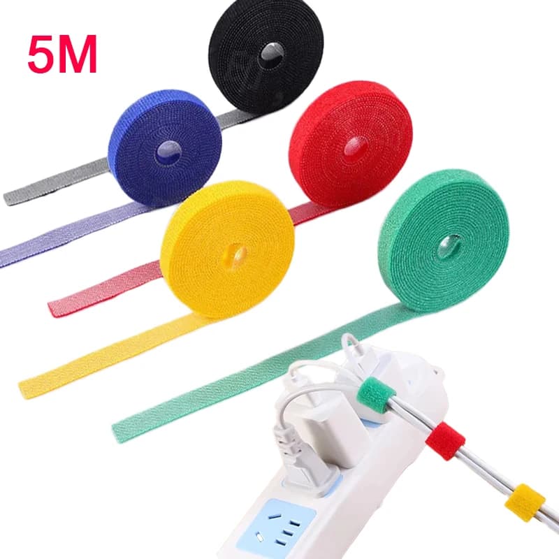 5 m/rotolo larghezza 12MM fascette per cavi Organizer per cavi fascette per cavi riutilizzabili chiusura autoadesiva Nylon Free Cut Ties Management