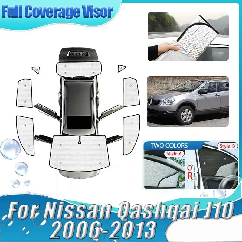 Accessori per Nissan Qashqai J10 2012 2006-2013, Parasole Completo per Parabrezza, Protezione Anti-UV, Accessori Auto