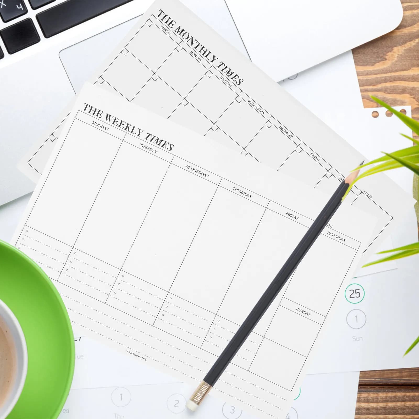 Blocco note per la pianificazione quotidiana dell'ufficio, 2 pezzi, agenda settimanale e mensile, blocco per la pianificazione da tavolo, agenda per appunti, per l'ufficio e per gli insegnanti