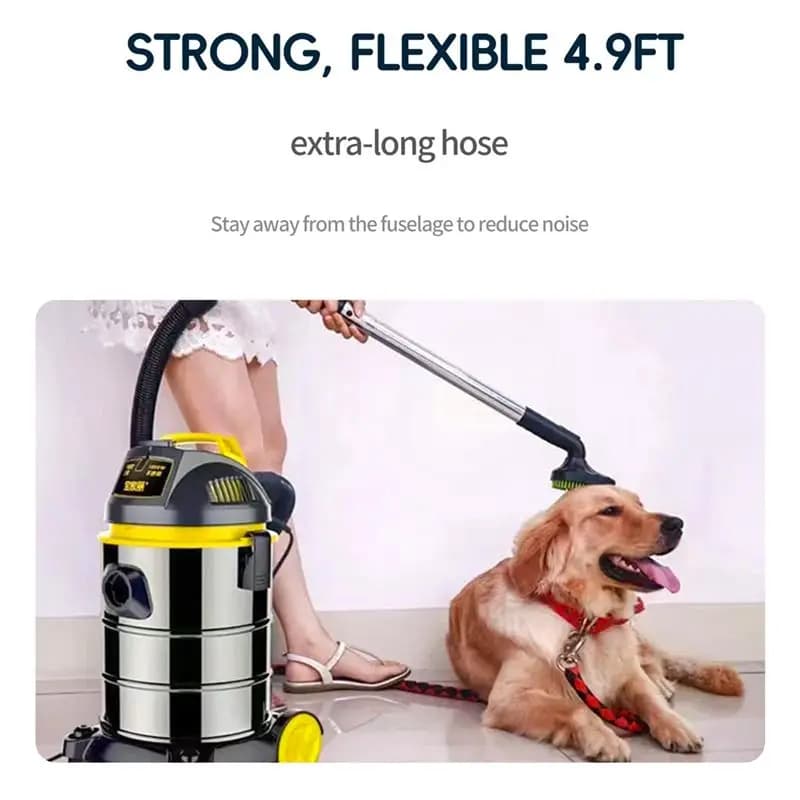 B59B Vacuum Attachment Dog Grooming Kit with Shedding Brush & Extension Hose, Universal Pet Grooming Vacuum for Dogs Cats
