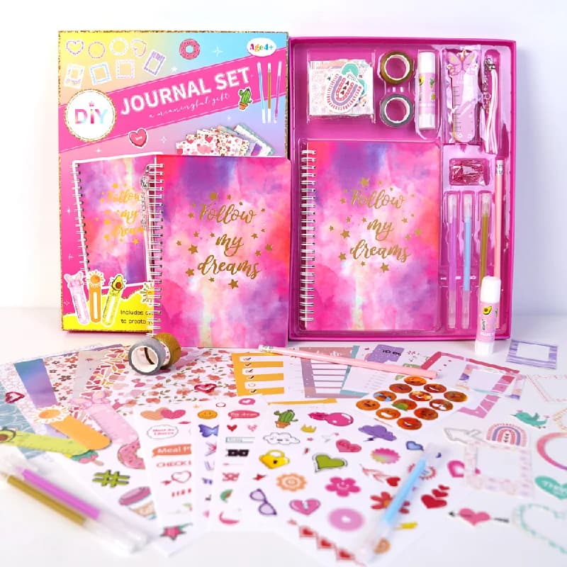 1set DIY Journal Set Pink Stationery Set Scrapbook And Journal Supplies Set Scrapbooking Album Diary Kit for Stationery