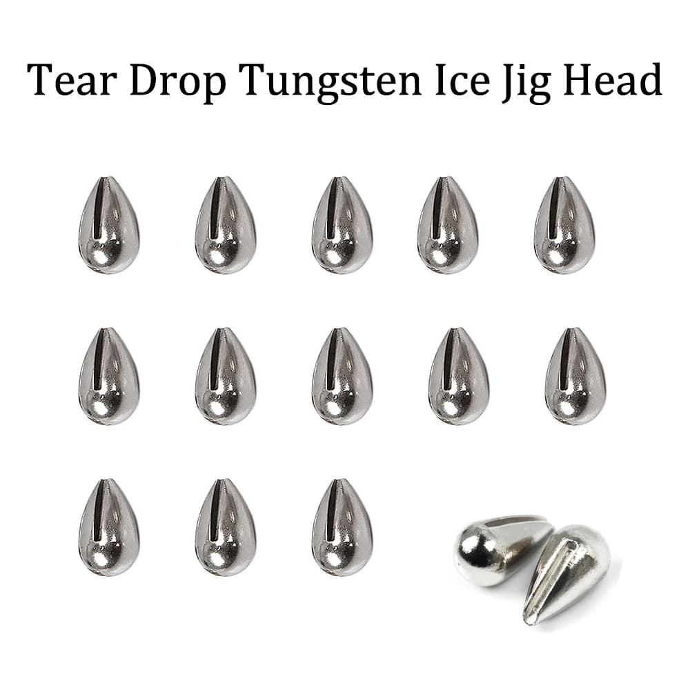 Tear Drop tungsteno Ice Jig Head DIY Ice Fishing Jig pesca sul ghiaccio senza gancio 2.7-7mm ganci pesca tungsteno DIY Ice Jig Hook