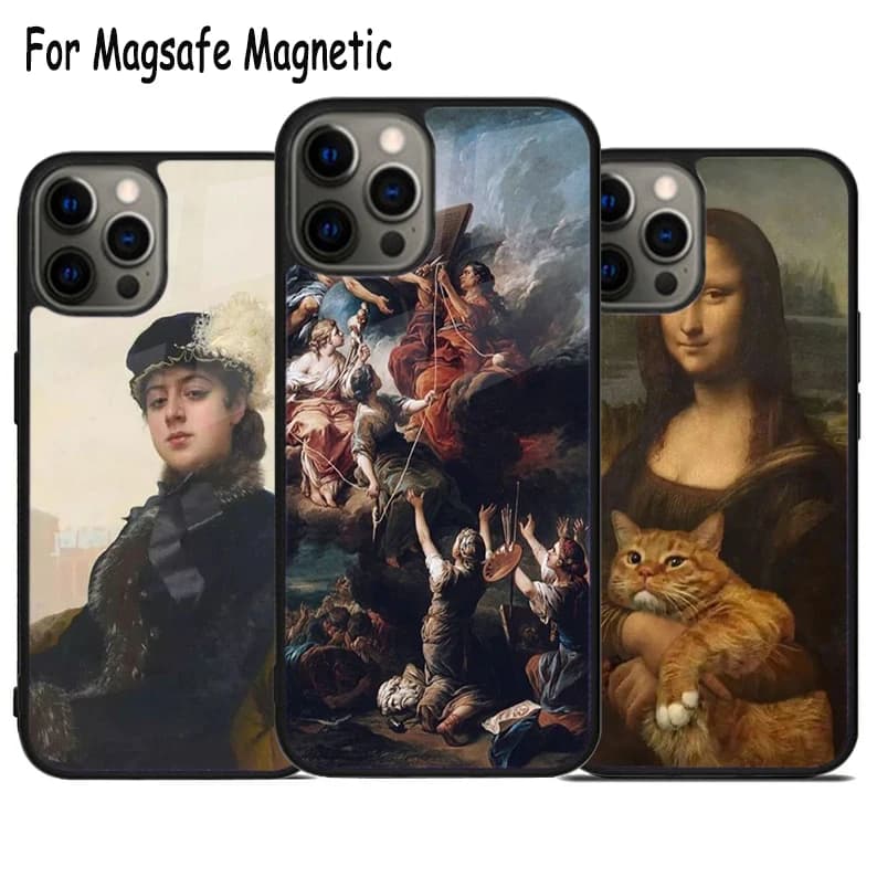 Famosa pittura Adorabile custodia per telefono con ricarica wireless per iPhone 17 Air 15 16 16e 14 13 11 12 Pro Max Plus Magsafe Cover magnetica