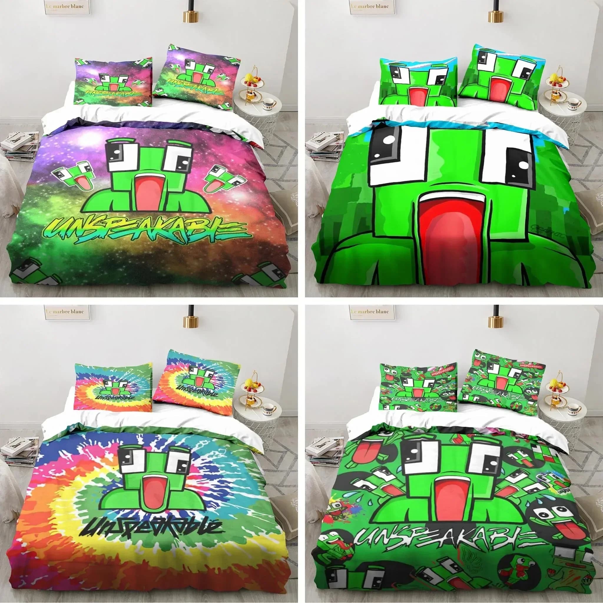 Set di Biancheria da Letto Divertente con Motivi Cartoon, Morbido Copripiumino e Federe Confortevoli per Camera da Letto