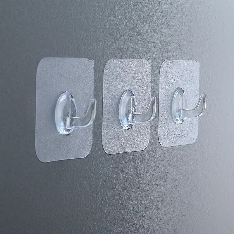 Clear Adhesive Wall Hook for Kitchens Bathrooms Doors Seamless Mount No Drill Needed Lightweight Modern Design Holds Up To 1 Kil