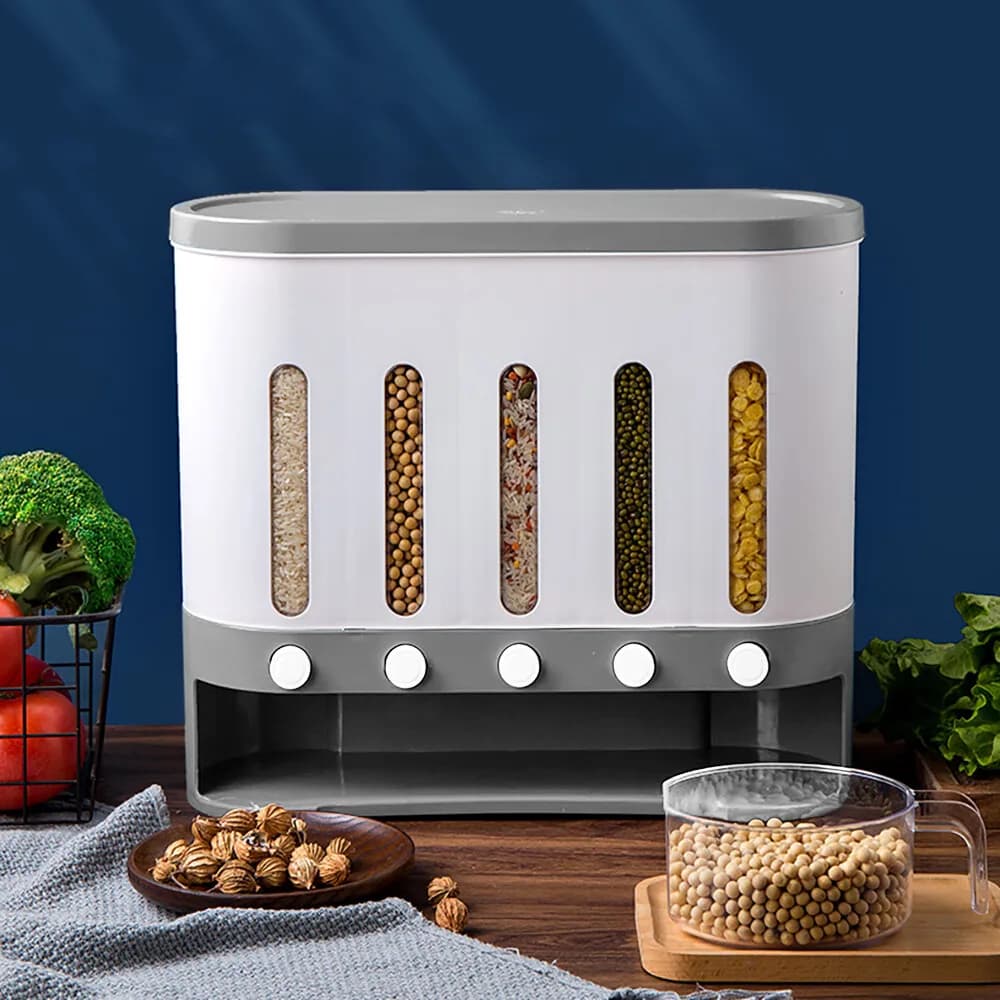 Dispenser di cereali Contenitore per alimenti secchi per cereali di riso Contenitore per montaggio a parete da cucina