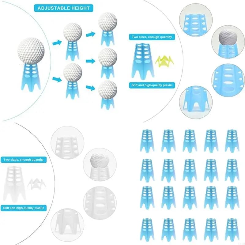 T-shirt da golf in plastica per simulatore golf da 20 pezzi T-shirt da allenamento per pratica golf grandi e piccole
