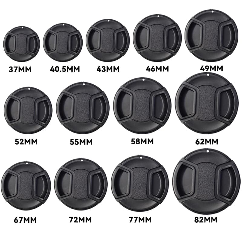 High quality camera lens cover 40,5 mm 49 mm 52 mm 55 mm 58 mm 62 mm 67 mm 72 mm 77 mm 82 mm Shooting on front camera lens cover