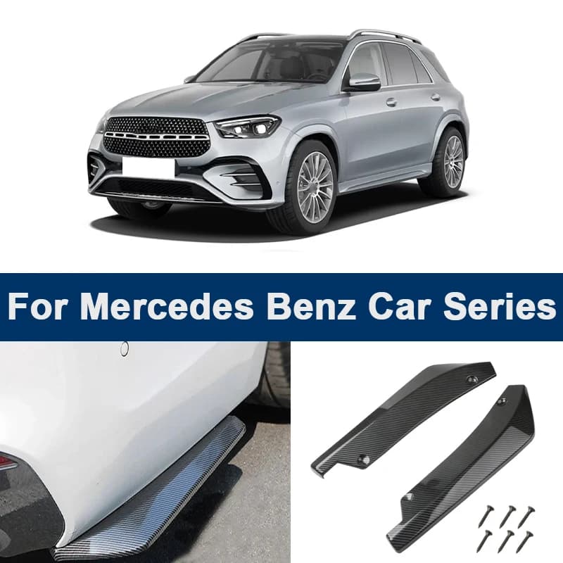 For Mercedes Benz Class C E G S GLC GLE CLA CLS A, Rear diffuser for bumpers, ABS Splitter, Easy Installation, Sporty Outside Kit, 2 Pieces