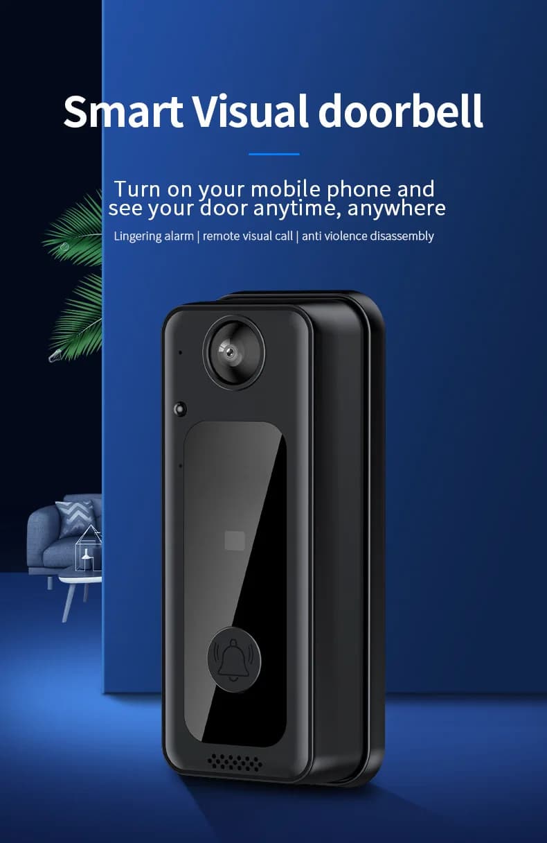 Batteria a basso consumo energetico Campanello WIFI Videocitofono citofono con visualizzatore visivo grandangolare da 125 gradi