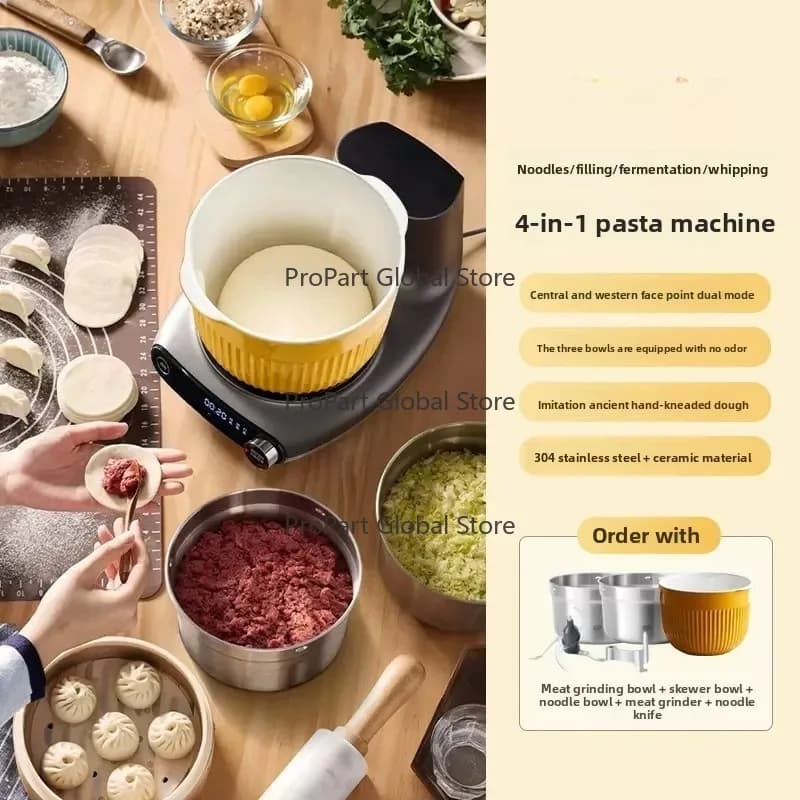 Macchina per pasta multifunzione Smerigliatrice per noodle con impastatrice Miscelazione automatica per pasta fermentata montata domestica