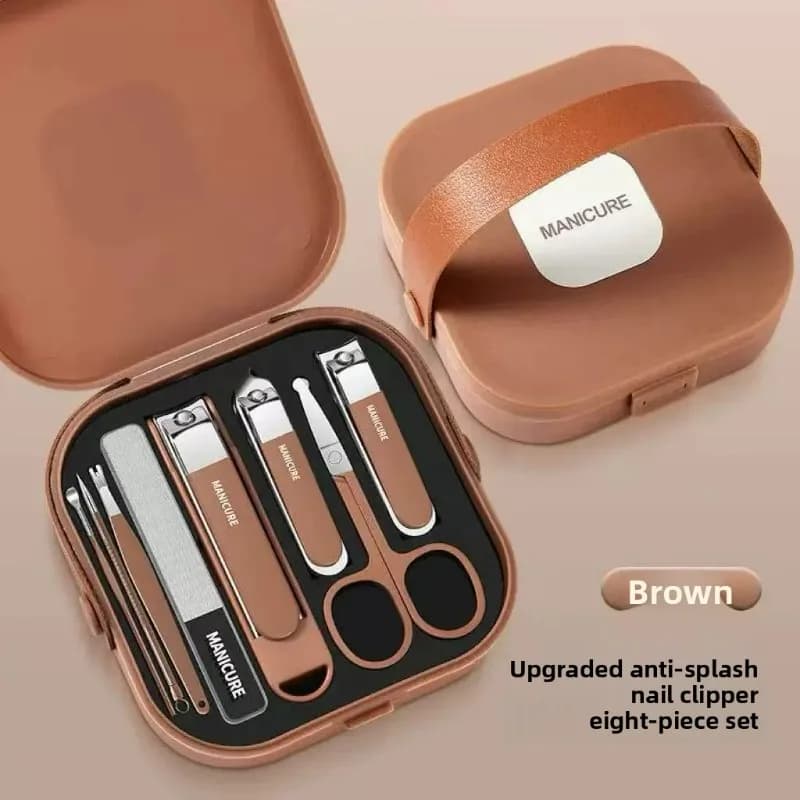 Set completo da 7/8 pezzi per manicure, con tagliaunghie, spingicuticole e tagliacuticole, portatile, idea regalo per donne e uomini