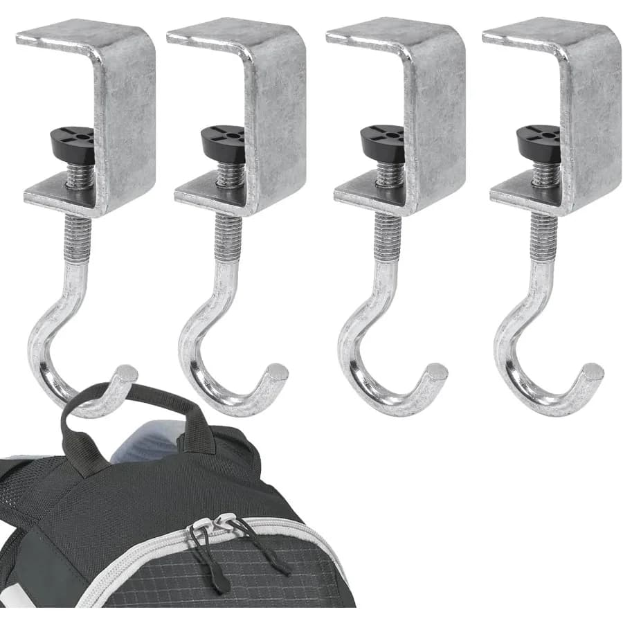 Confezione da 4 porta borse da scrivania ganci per zainetto gancio per cuffie supporto regolabile in metallo sotto il morsetto da scrivania gancio nt per borsa portatile da gioco H