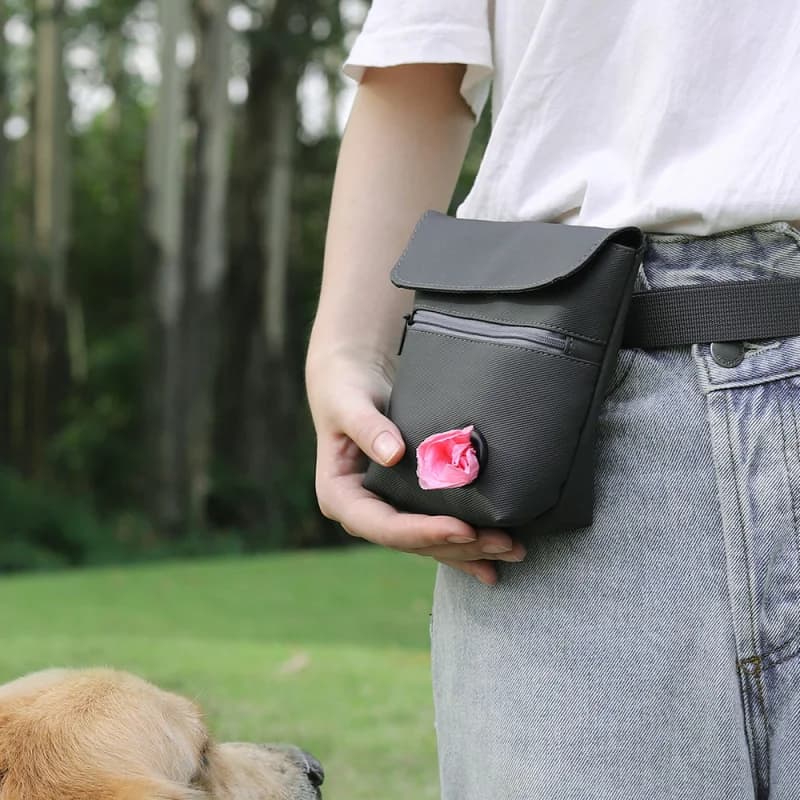 Borsa da addestramento portatile per cani da passeggio - con tracolla regolabile e cintura in vita, custodia per sacchetti per rifiuti di animali domestici