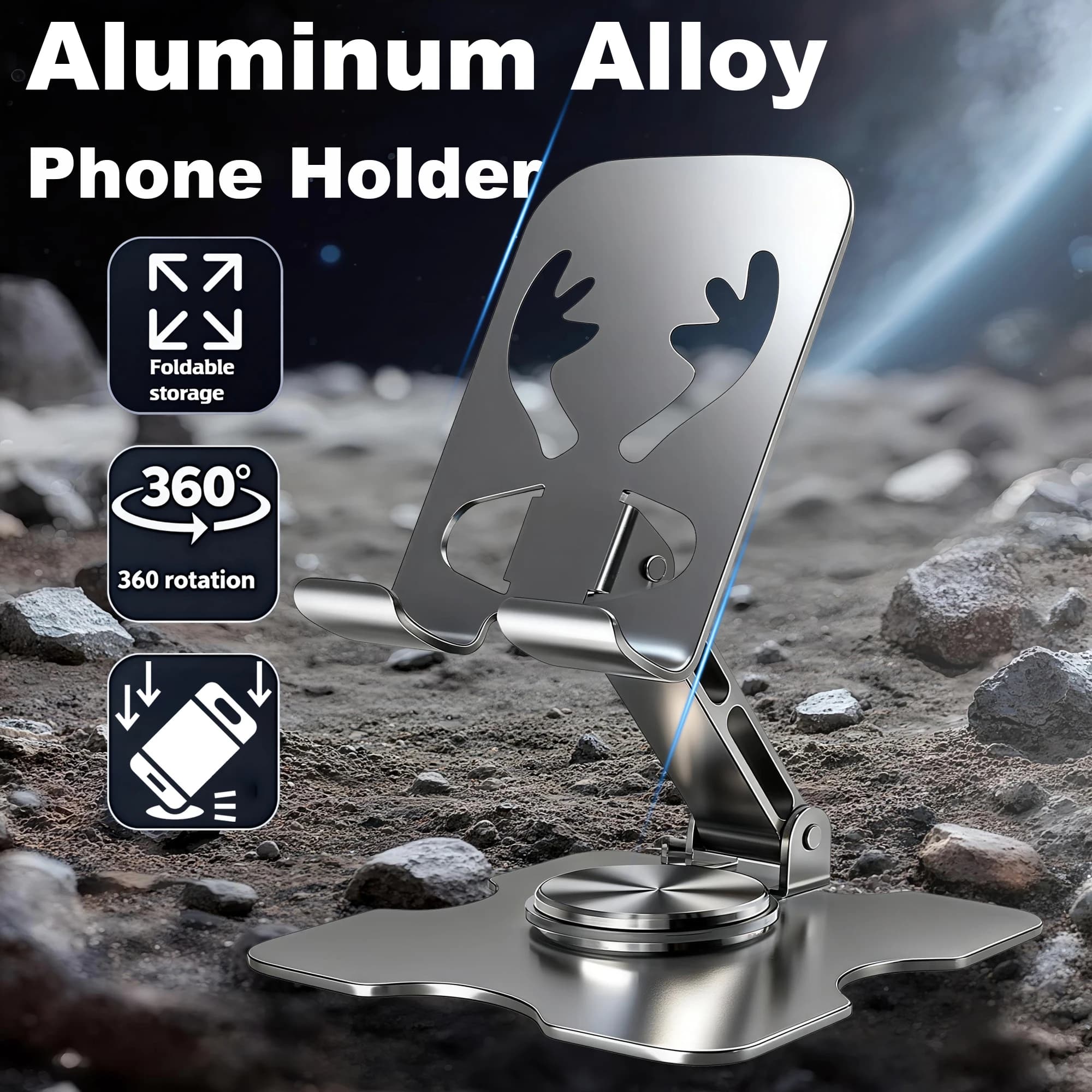 Universal Folding Table Phone Holder entirely made of aluminum alloy for mobile phone support for metal table support for tablet