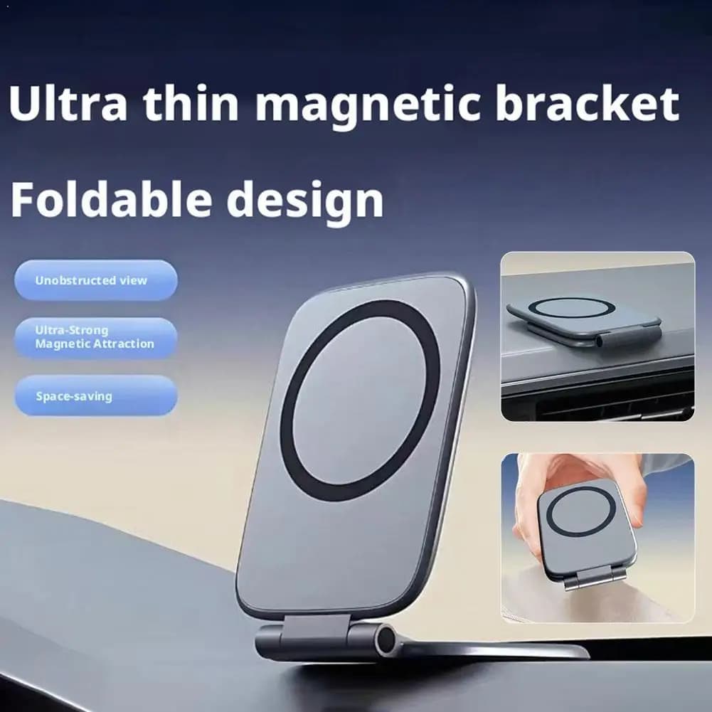 Supporto Magnetico Doppio per Telefono, Supporto Pieghevole Ultra Sottile Anti-vibrazione per Navigazione Compatibile con Magsafe