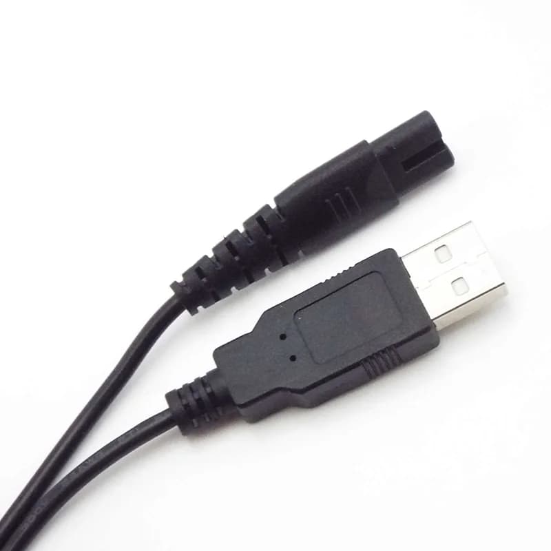 USB charging cable for 120 cm electric razor Connector Power cable Charger cable Electric adapter 2 pole razor plug cable