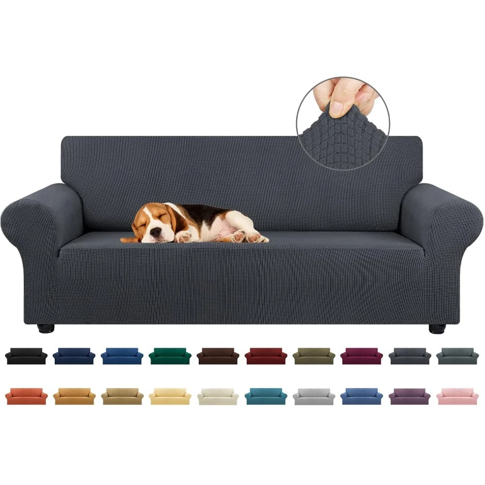 High Stretch Sofa Covers Universal Super Soft Loveseat Couch Jacquard Covers for Dogs Non Slip Furniture Protector Machine Washable 1 2 3 4 Seater Sofa Cover