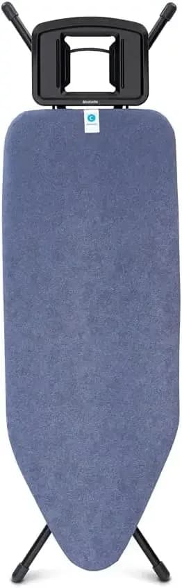 Asse da Stiro Misura C (124x45 cm) con 7 Opzioni di Altezza, Supporto Solido per Ferro da Stiro a Vapore (Blu Denim), Piedini Antiscivolo, Anti-Collapsamento, Protezione Bambini