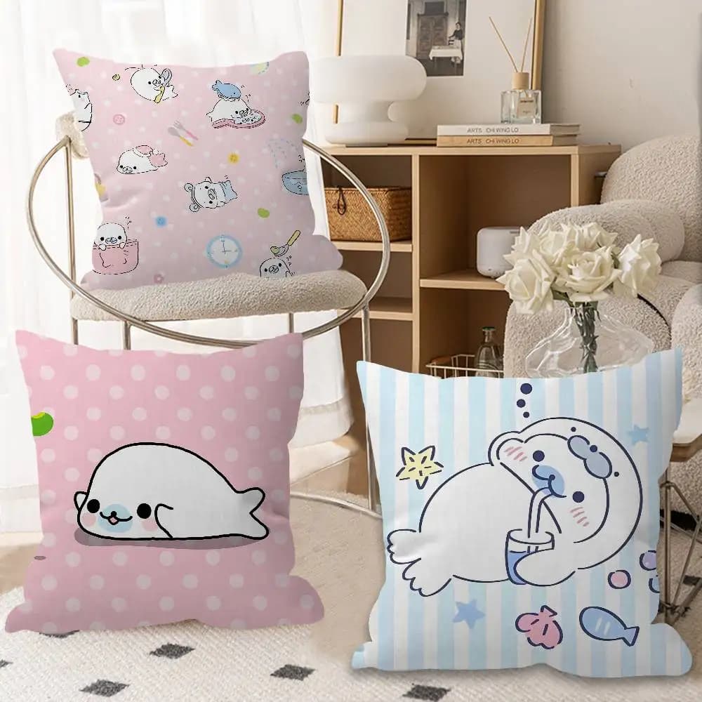 Kawaii Mamegoma CUTE Cushion Cover Pillowcase Upholstery Sofa Throw Pillow Home Decor Pillowcas