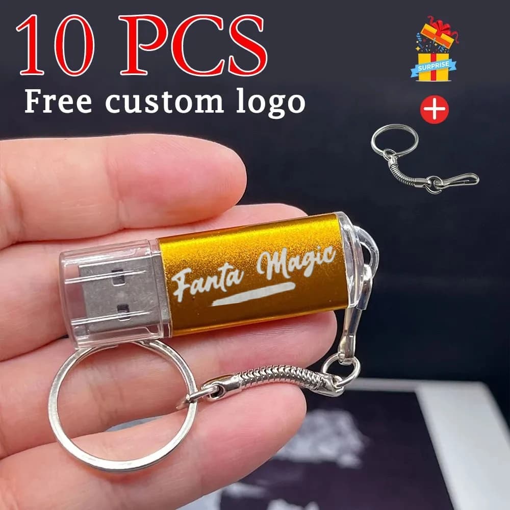 10 Pezzi/Lotto Chiavetta USB Colorata 1GB 2GB 4GB 8GB 16GB 32GB 64GB con Logo Personalizzato Gratuito, Regalo USB