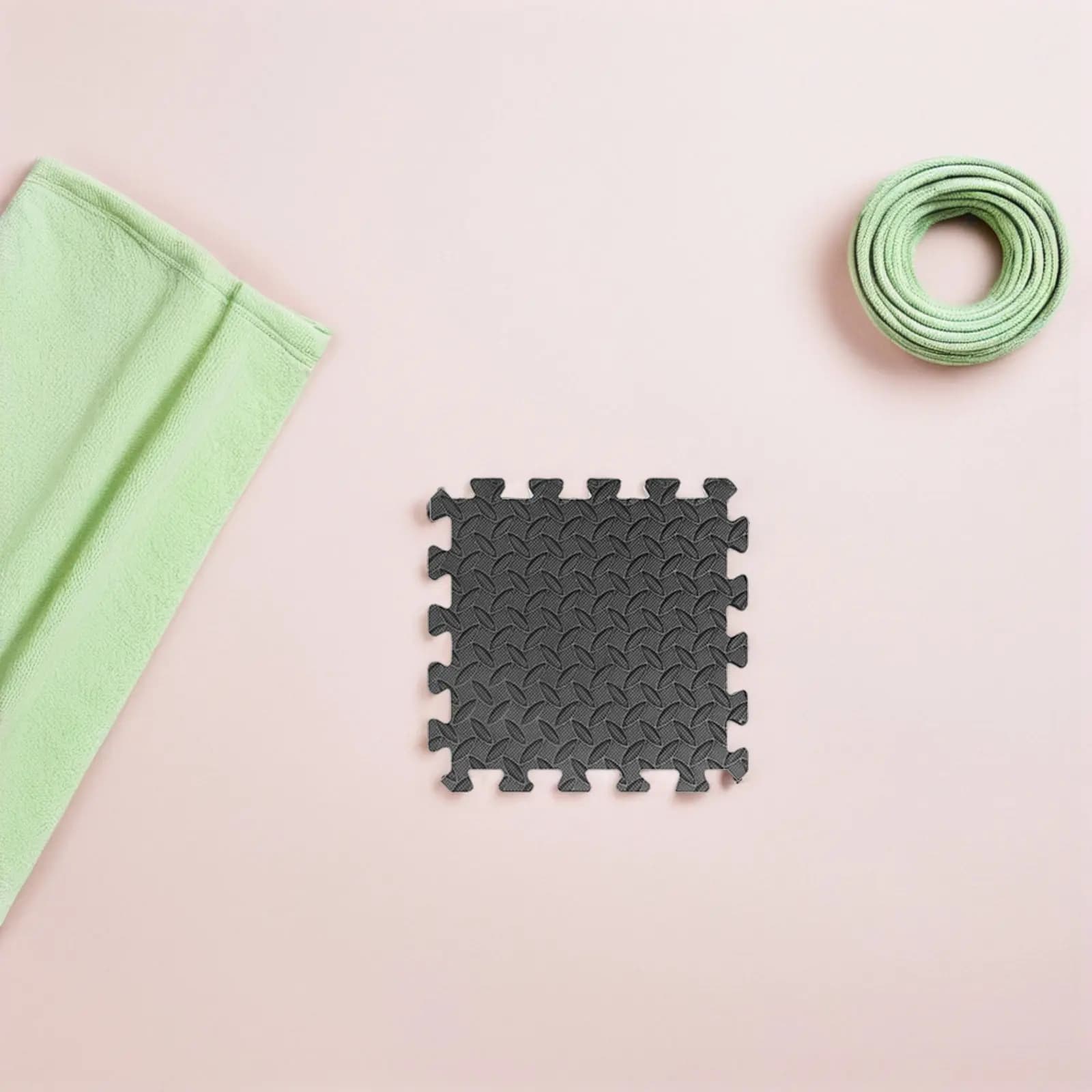 6 EVA mats with leaf pattern, non-slip and cushioned, for gym, yoga, kitchen, hallway and exercises