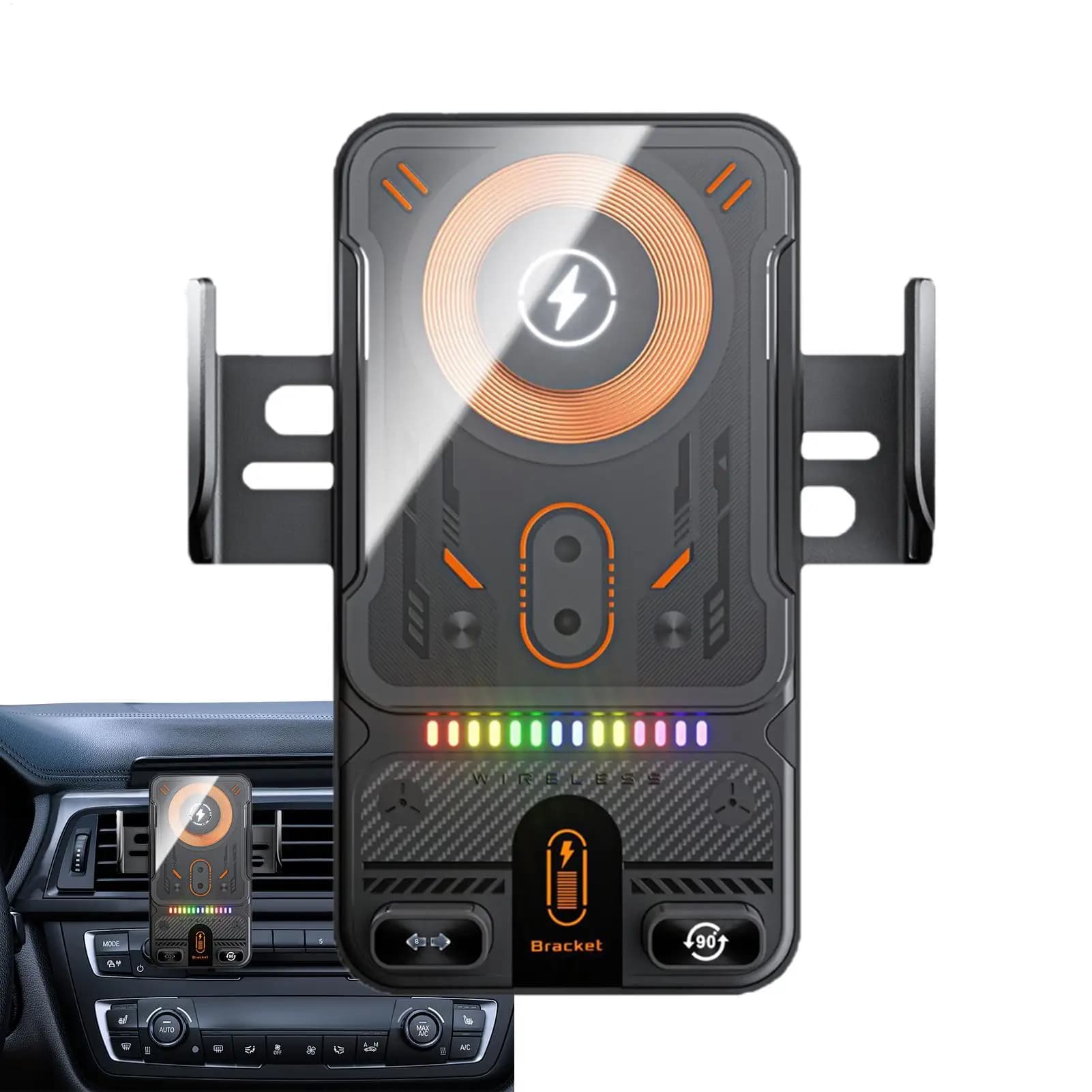 Car phone support with automatic locking, 15W wireless charger fast charging, navigation support, music control and video streaming