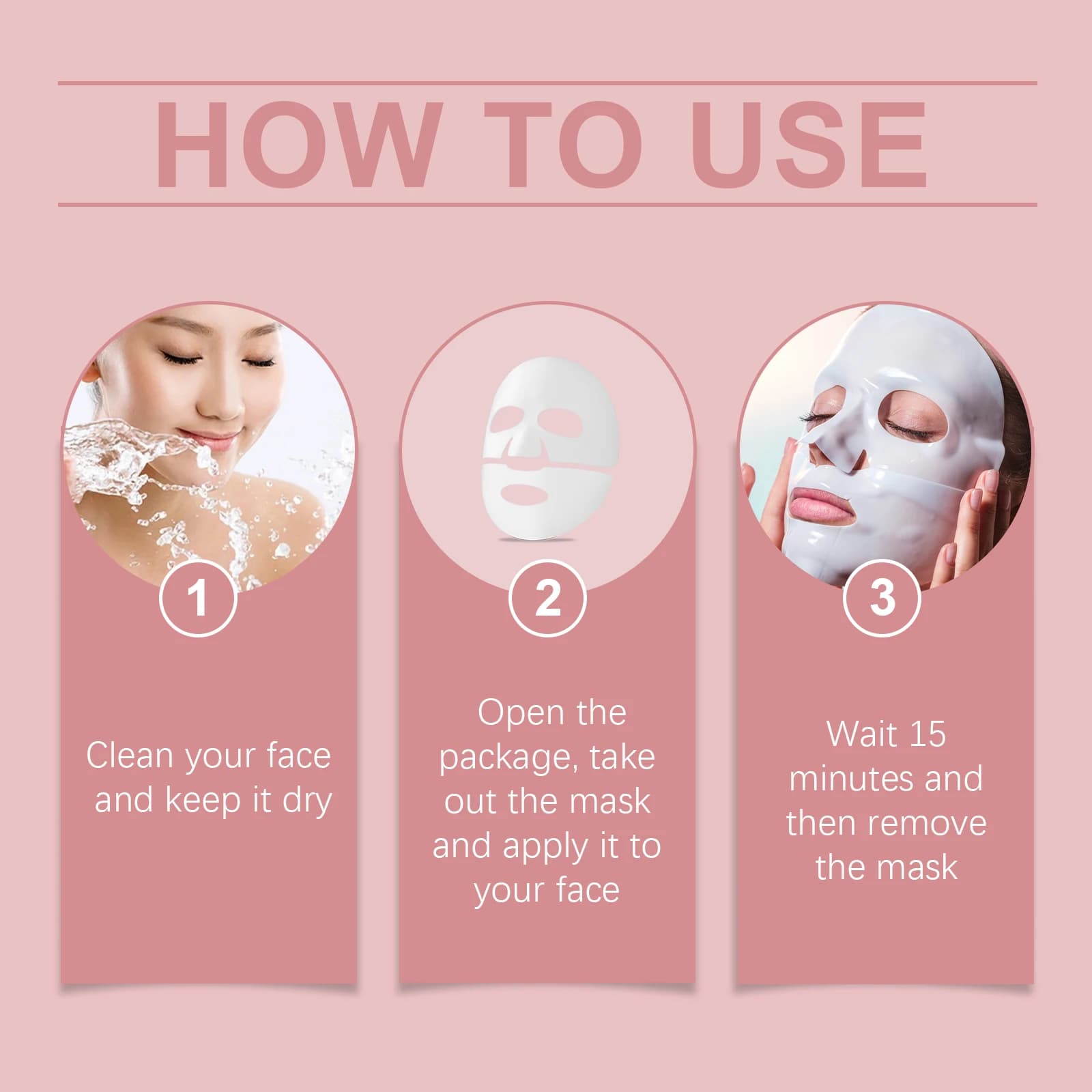 Mask Faced with Collagen HOYGI, Reduces Pores, Hydrating Deep, Refreshing, Illuminating, Skin Care of Face, Hyaluronic Acid Mask