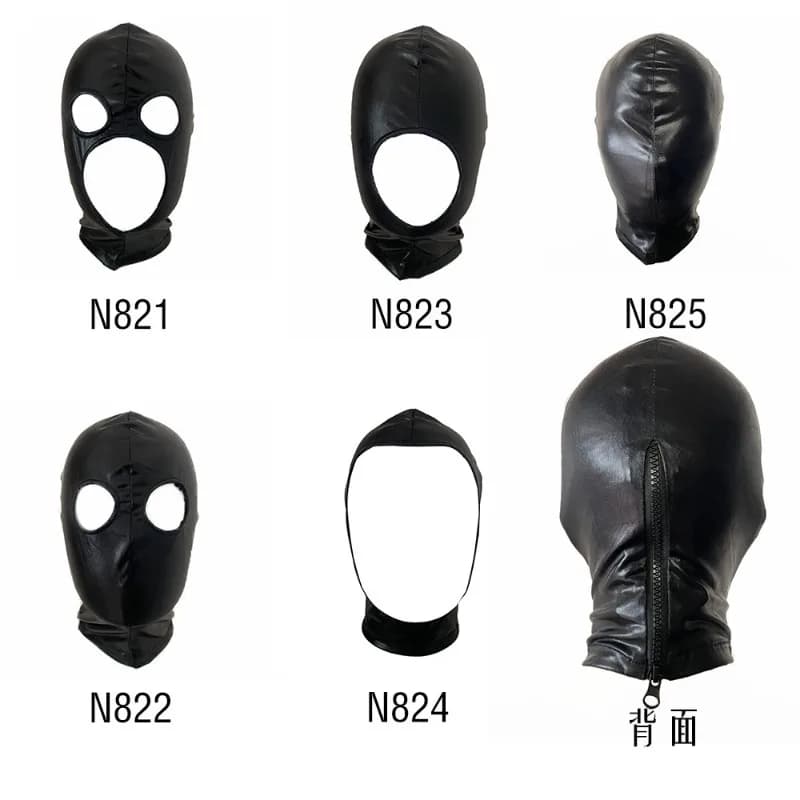 Latex mask for men and women, with bronzed fabric coating, mouth and eyes opening, glued headdress, adult mask for role play and costumes