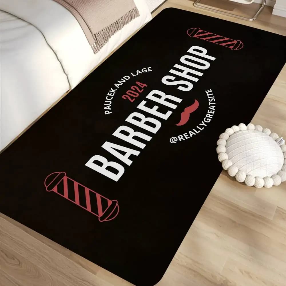 Tappetino Rettangolare Antiscivolo per Barbiere, Morbido Tappeto per Casa, Ingresso, Interni ed Esterni, Tappeto Decorativo per Hotel