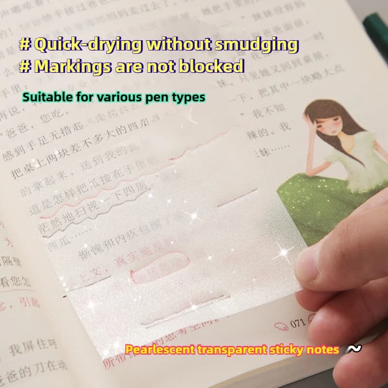 Ins Style Frosted Pearl Sticky Notes Forte adesione Blocco note ad asciugatura rapida senza sbavature Accessori per ufficio di cancelleria coreana