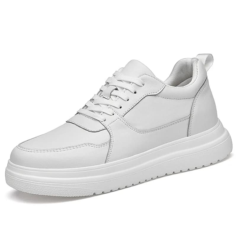 Scarpe da ginnastica da uomo con rialzo interno invisibile da 10 cm, scarpe sportive casual bianche con aumento di altezza di 8 cm