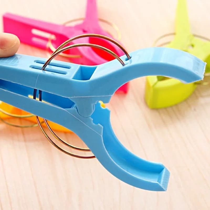 4 pezzi di grandi dimensioni per bucato, mollette per asciugamani da spiaggia, mollette per vestiti in plastica colorata, clip per lenzuolo, stendibiancheria, clip di fissaggio