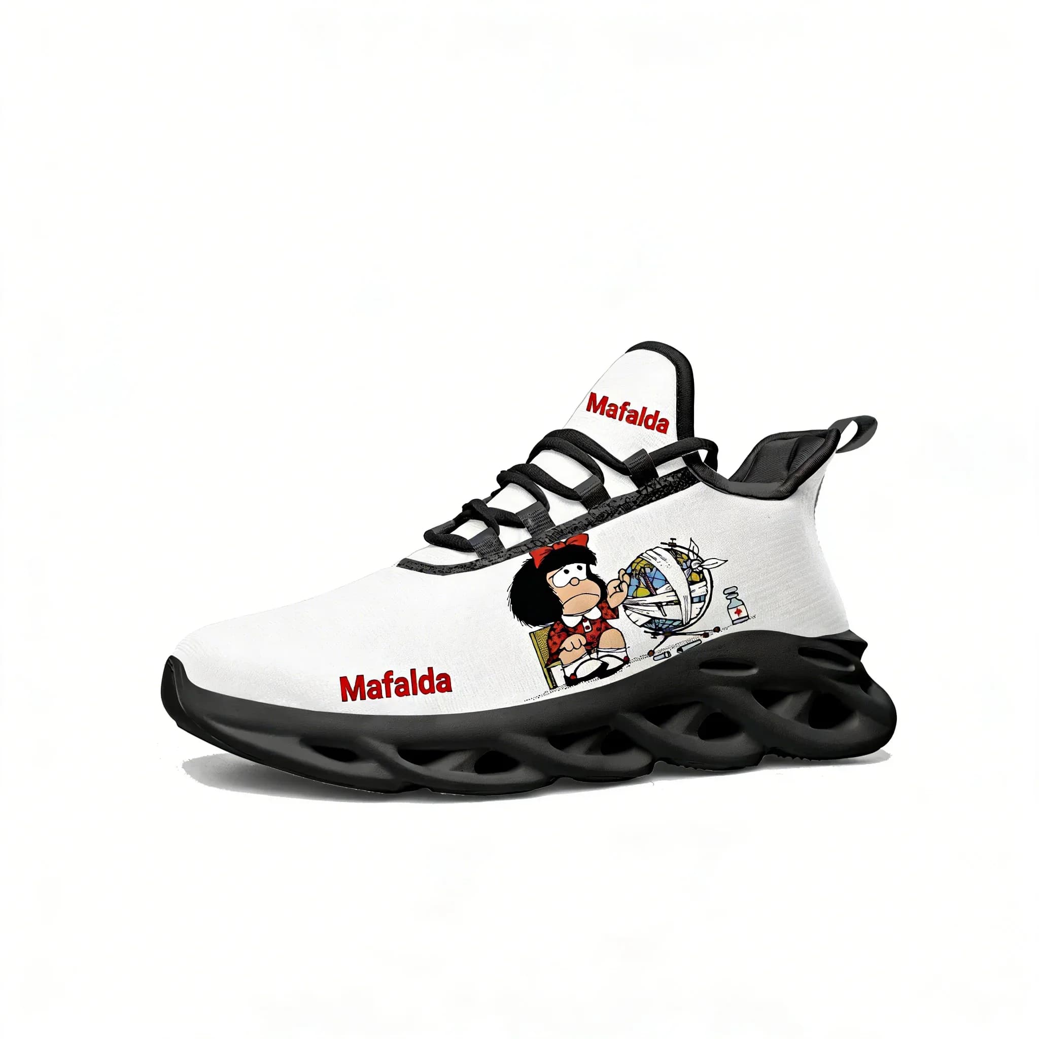 Mafalda lace shoes, low sneakers for men and women, racing sports shoes, comfortable sports sneakers, nice, personalized with cartoons