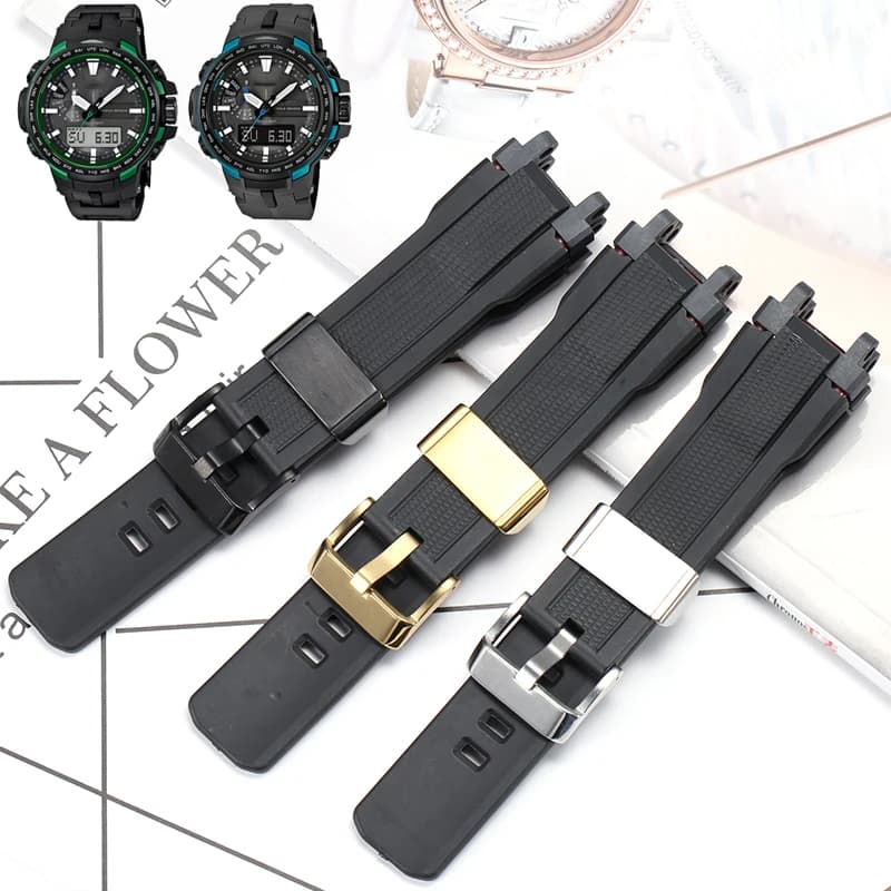 Rubber Replacement Strap For Casio MTG-B1000 G1000 Men Watch Band Metal Solid Buckle Bracelet Refit Accessories