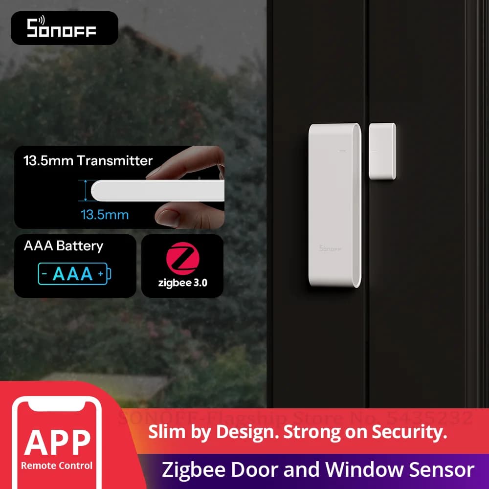 SONOFF SNZB-04PR2 SenseGuard DW Gen2 Sensore Zigbee per Porte/Finestre con Sicurezza Attiva e Avvisi Anti-Manomissione, Compatibile con Matter Bridge tramite Apple Home