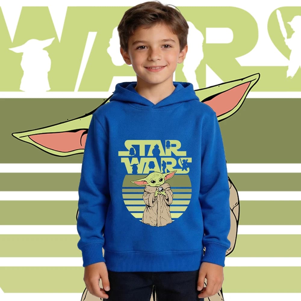 Felpa con cappuccio per bambini Star Wars Yoda, felpa in pile per ragazzi, pullover a maniche lunghe, abbigliamento sportivo casual
