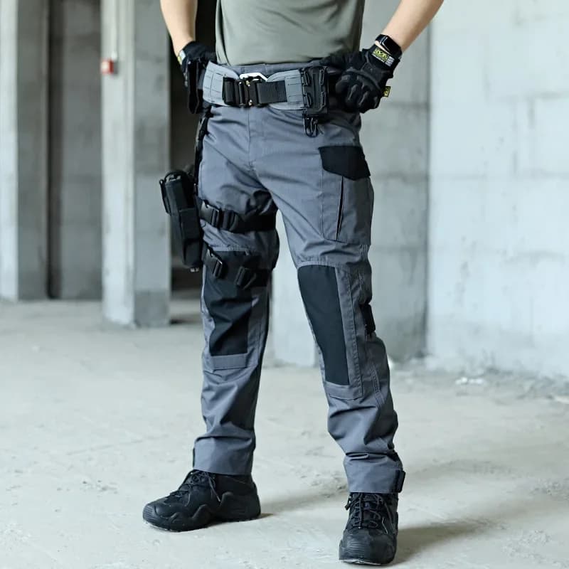 Men's Tactical Pants Rip-Stop with Design Knee Guard, Cargo Pants for Hiking, Hunting, Airsoft, Military Style, Workwear