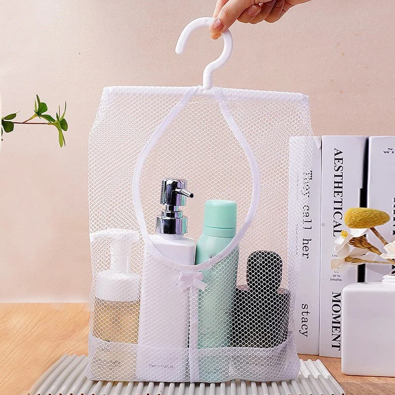 Borsa portaoggetti multiuso in rete da appendere, 1 pz, in poliestere, lavabile solo a mano, organizer salvaspazio con facile accesso - Super Offerta