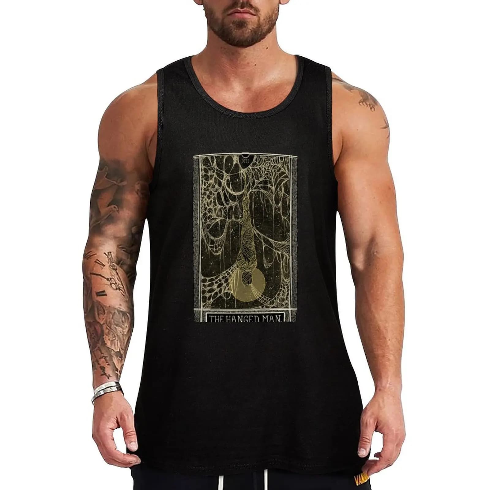 The Kinner Tarot Deck Tarot Card: The Hanged Man Tank Top con stampa geometrica, moderno, grafico, senza maniche