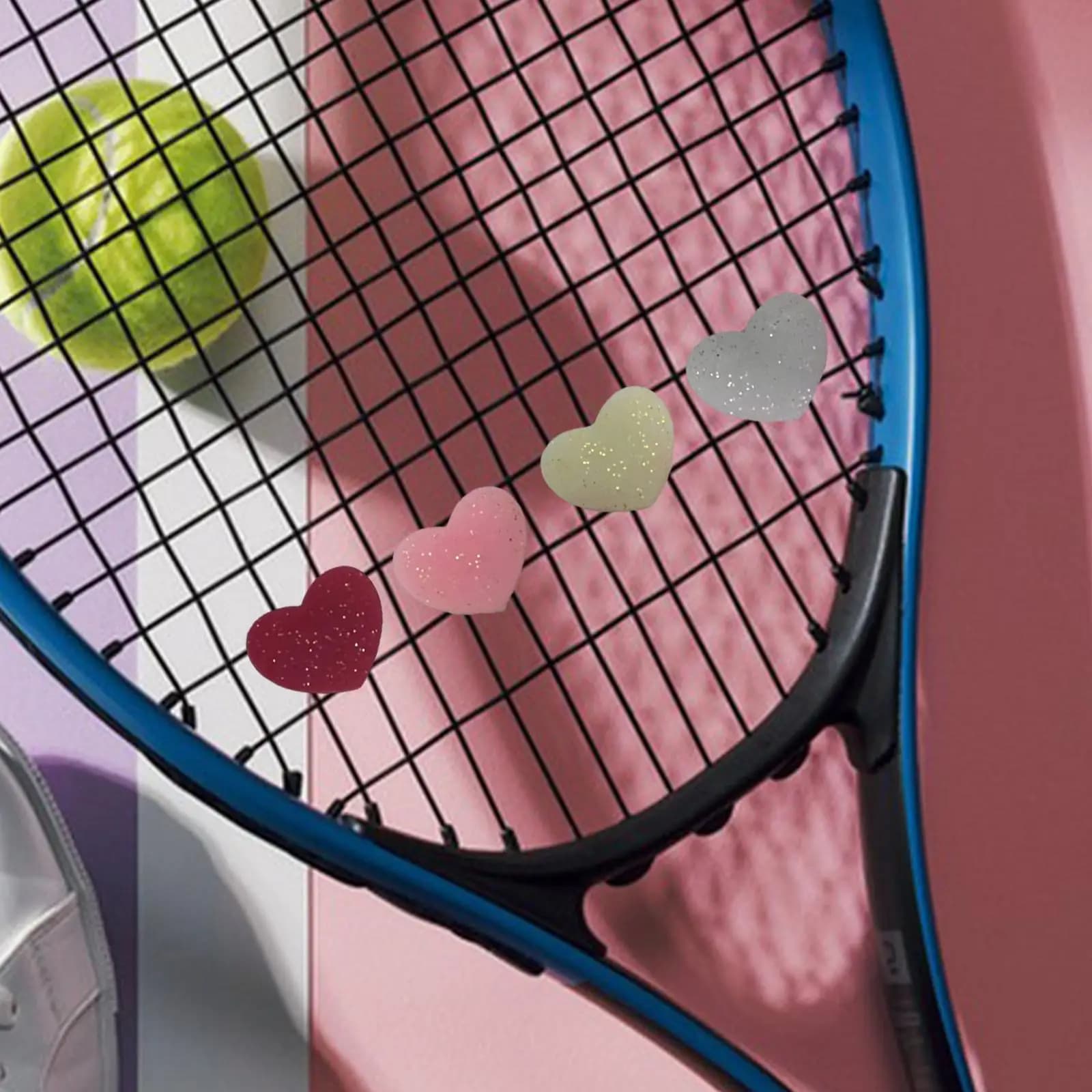 4 Pieces Tennis Racket Dampener Silicone Easy Installation,Avoid Vibration Racket Shock Absorber for Enthusiasts Indoor Sports