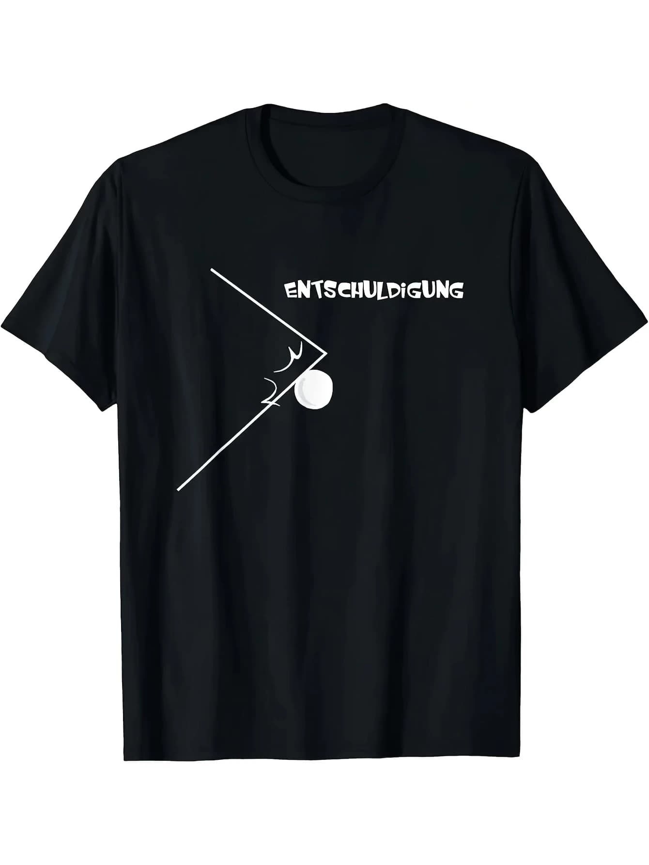Men's Table Tennis T-shirt - Black paired with white piping and ball pattern casual sports T-shirt- oversized t shirt