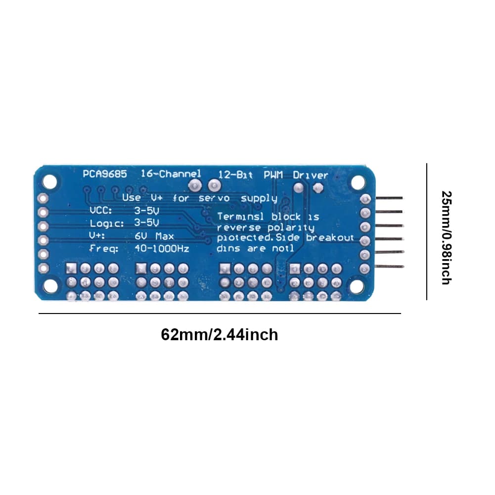 Modulo Driver PCA9685 con Interfaccia IIC, Scheda Controller per 16 Canali PWM a 12 Bit per Motori Servo, Compatibile con Arduino Robot/Raspberry Pi