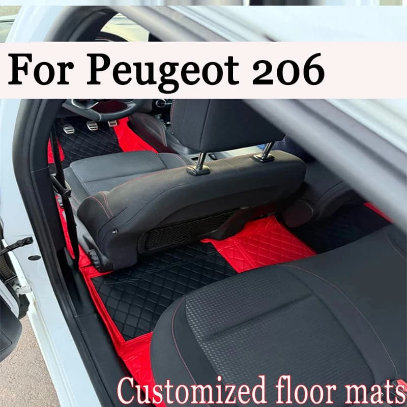 Car mats for Peugeot 206 206 + 1998 ~ 2013 Luxury leather mats Interior accessories Car 1999 2001 2002