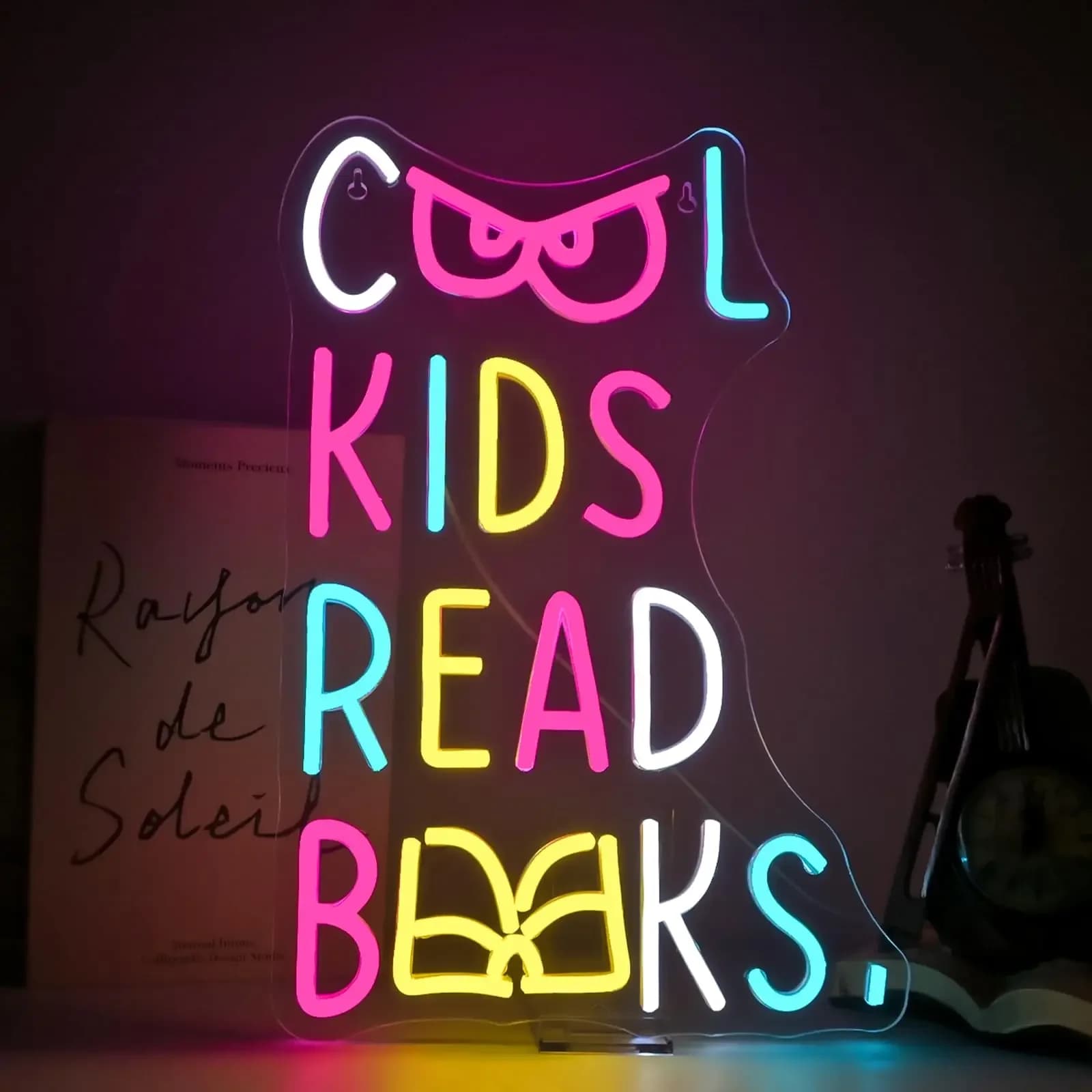 Cool Kids Leggi libri Insegna al neon Insegna per studenti leggera per studenti Adatto per aula Biblioteca Libreria Sala studio