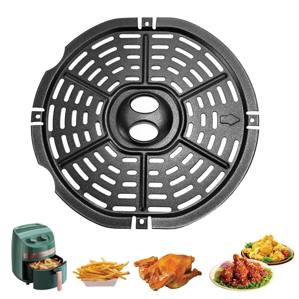 Non-Stick Fry Pan Square Air Fryer Grill Pan Round Non-Stick Air Fryer Mat Black Coating Air Fryer Grill Plates Replacement Tray