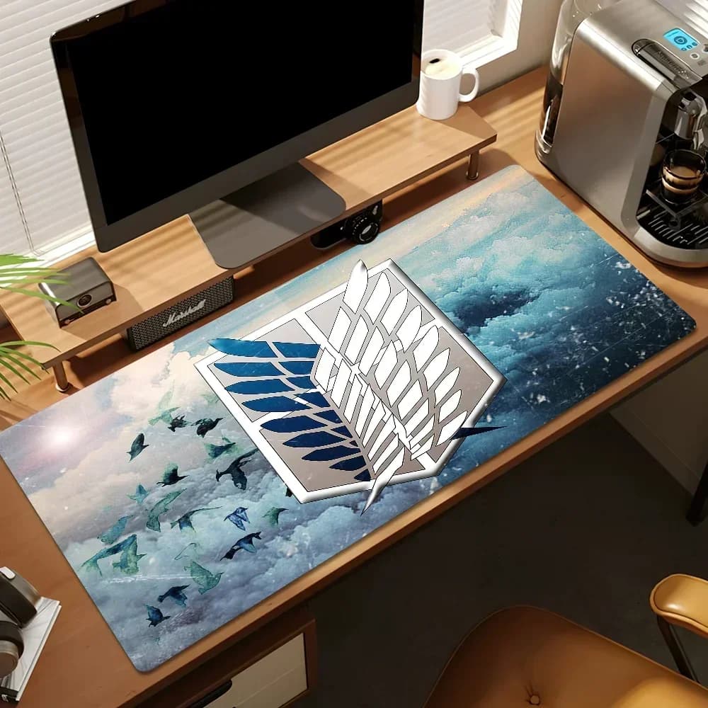 Anime A-Attack on T-Titan per PC Tappetini per mouse grandi Tappetino per mouse da gioco da scrivania con bordi cuciti Base estesa