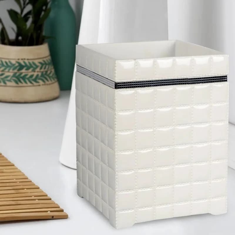 White Resin Wastebasket 7QT