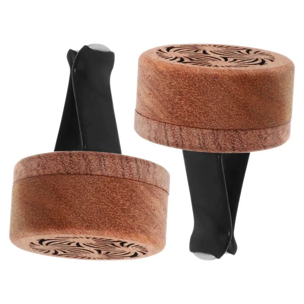 2Pcs Wooden Car Air Vent Diffuser Clips Natural Essential Oil Scented Fragrance Clip for Car Interior Dashboard Decor Vent